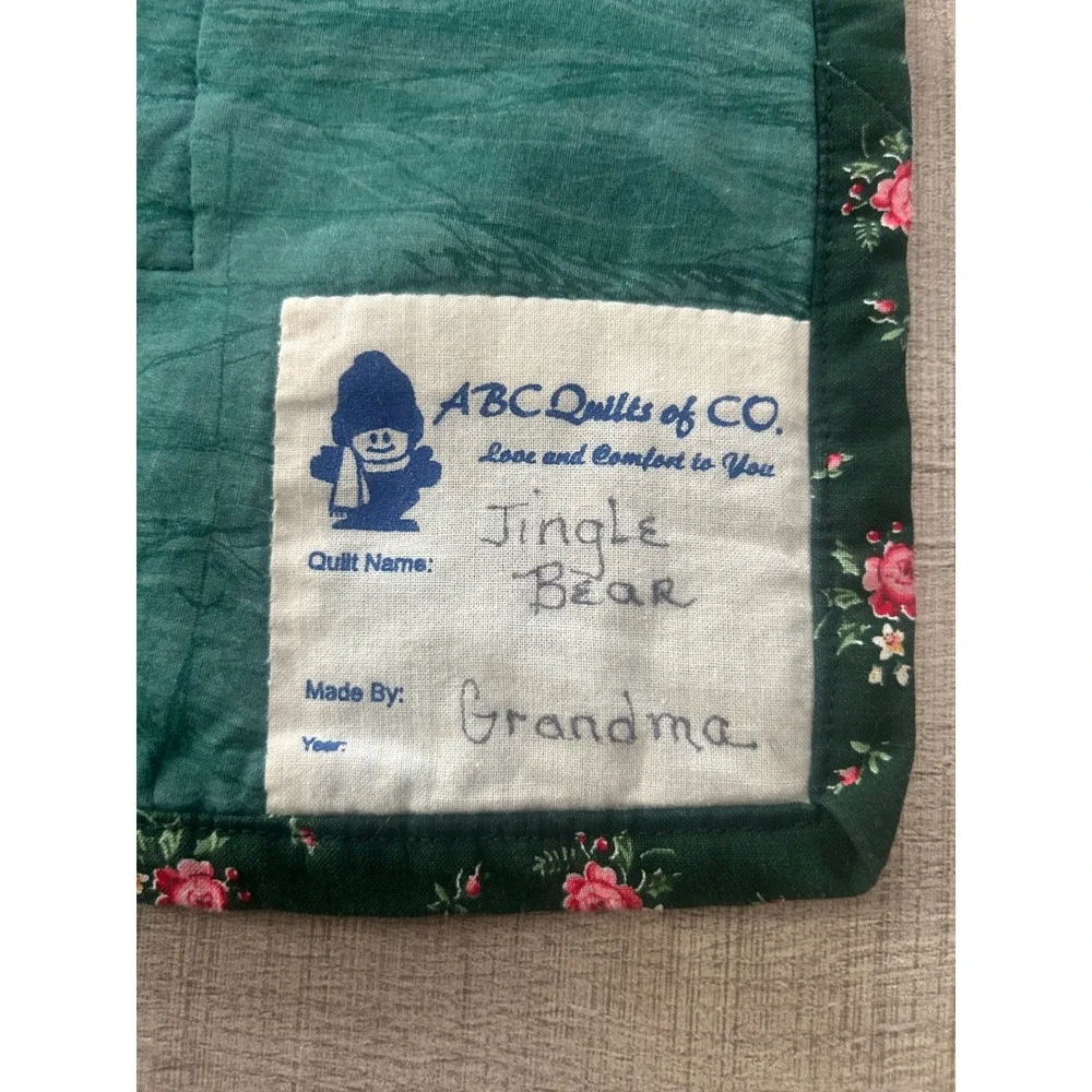 Vintage Handmade Quilt Teddy Bear 